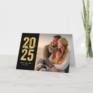 Cartes Pour Fêtes Annuelles Bravo à 2024 Typographie d'or Photo du Nouvel An