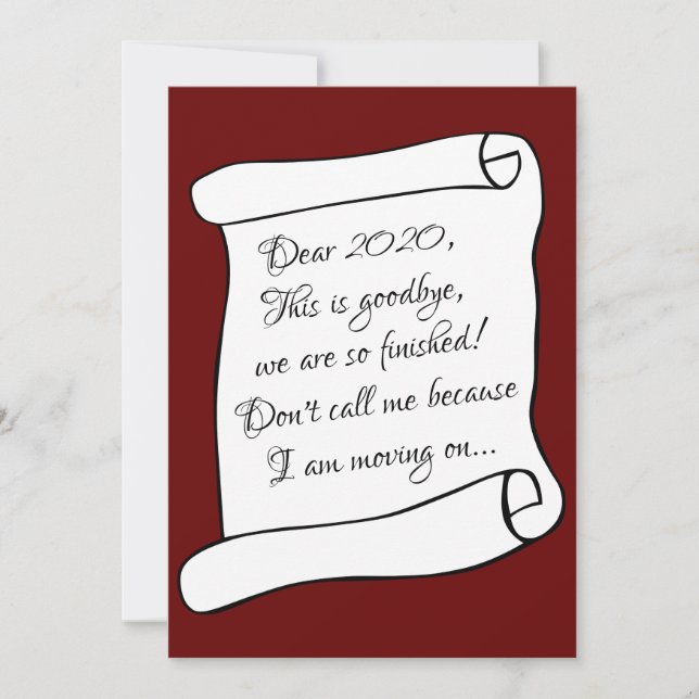 Cartes Pour Fêtes Annuelles Breaking up with 2020 Funny Joyeuses Fêtes (Devant)