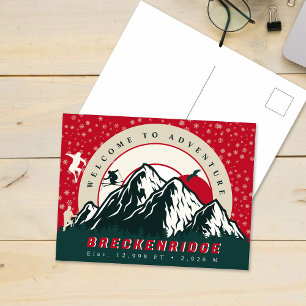 Cartes Pour Fêtes Annuelles Breckenridge Colorado Drapeau Montagne Ski Souveni