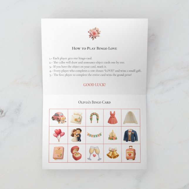 Cartes Pour Fêtes Annuelles Bridal Shower Bingo Game Board16. Fun Party (Intérieur)