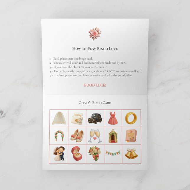 Cartes Pour Fêtes Annuelles Bridal Shower Bingo Game Board18. Fun Party (Intérieur)