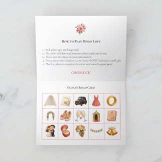 Cartes Pour Fêtes Annuelles Bridal Shower Bingo Game Board18. Fun Party