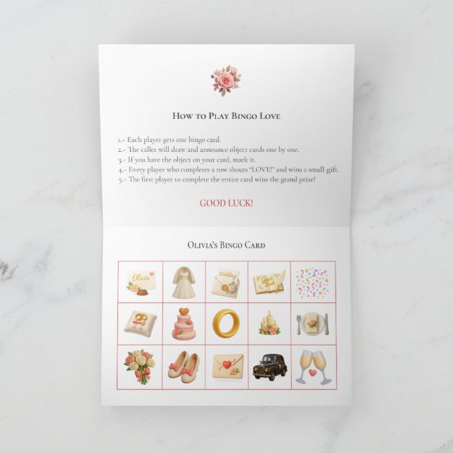 Cartes Pour Fêtes Annuelles Bridal Shower Bingo Game Board3. Fun Party (Intérieur)