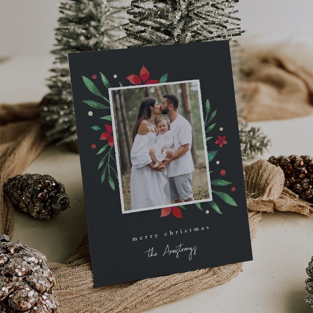 Cartes Pour Fêtes Annuelles Bright Boughs | Photo de Noël botanique (Créateur téléchargé)