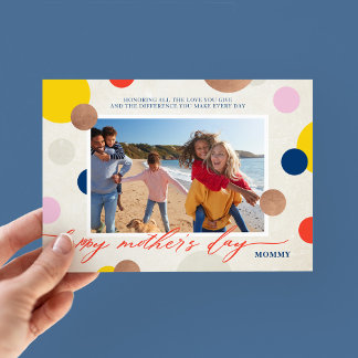 Cartes Pour Fêtes Annuelles Bright Dots Happy Mother's Day Mommy Photo