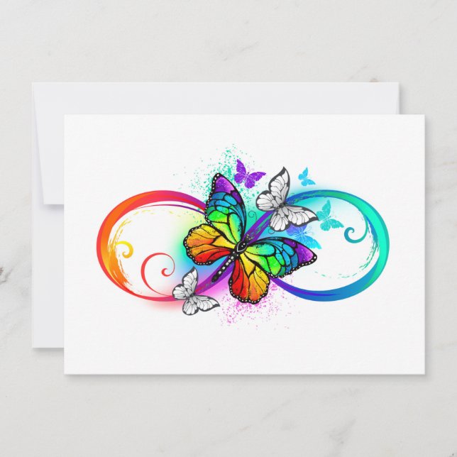 Cartes Pour Fêtes Annuelles Bright infinity with rainbow butterfly (Devant)