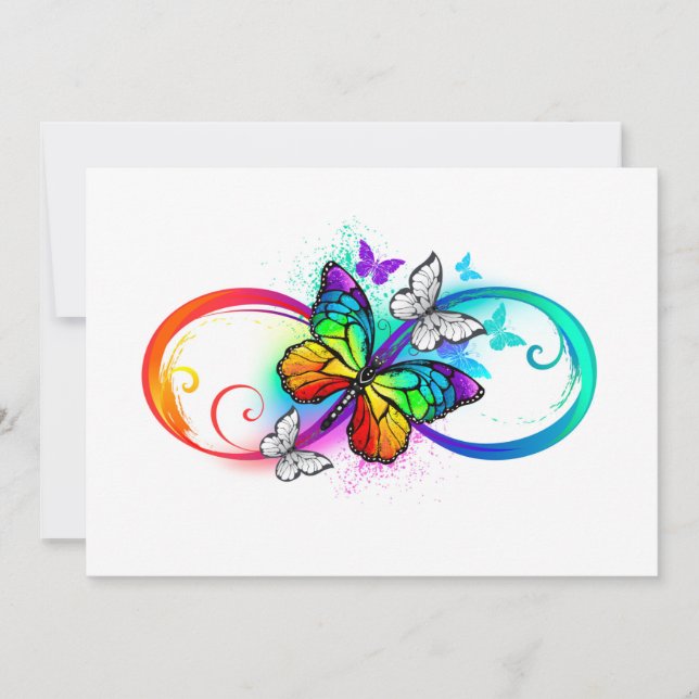 Cartes Pour Fêtes Annuelles Bright infinity with rainbow butterfly (Devant)