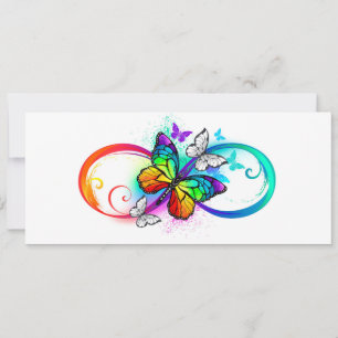 Cartes Pour Fêtes Annuelles Bright infinity with rainbow butterfly
