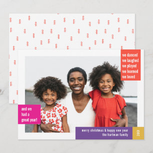 Cartes Pour Fêtes Annuelles Bright Modern Color Block Photo Noël