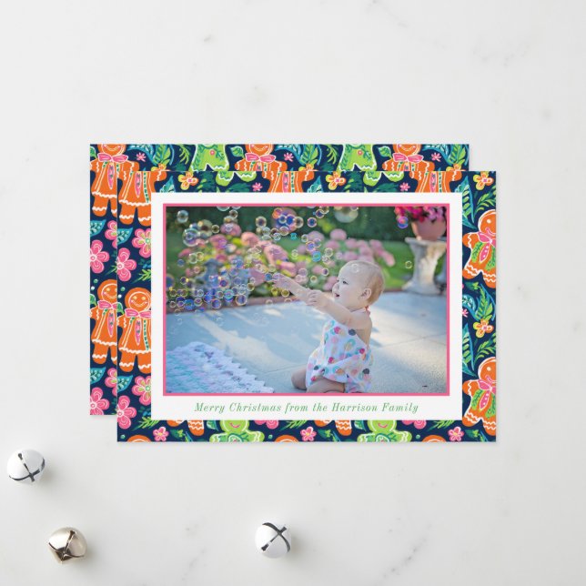 Cartes Pour Fêtes Annuelles Bright Palm Beach Gingpain de Noël Photo (Devant/Arrière en situation)