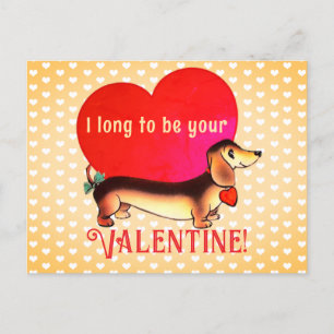 Cartes Pour Fêtes Annuelles Bright Retro Dachshund Valentine