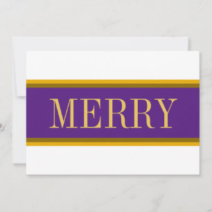 Cartes Pour Fêtes Annuelles Bright White Royal Purple MERRY Stripes de Noël