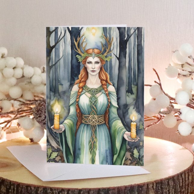 Cartes Pour Fêtes Annuelles Brigid Imbolc Chandlemas Forest Celtic Wiccan (Brigid Imbolc Candlemas Forest Celtic Wiccan Holiday Card)