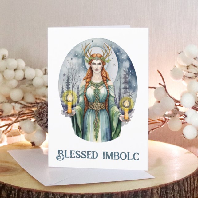 Cartes Pour Fêtes Annuelles Brigid Imbolc Chandlemas Forest Celtic Wiccan (Brigid Imbolc Candlemas Forest Celtic Wiccan Holiday Card)