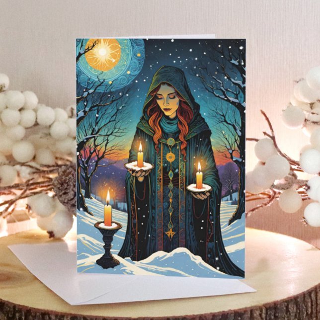 Cartes Pour Fêtes Annuelles Brigid Imbolc Chandlemas Forest Celtic Wiccan (Brigid Imbolc Candlemas Forest Celtic Wiccan Holiday Card)