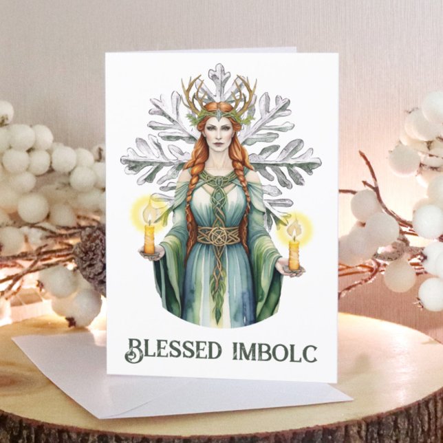 Cartes Pour Fêtes Annuelles Brigide Imbolc Chandlemas Snowflake Celtic Wiccan (Brigid Imbolc Candlemas Snowflake Celtic Wiccan Holiday Card)