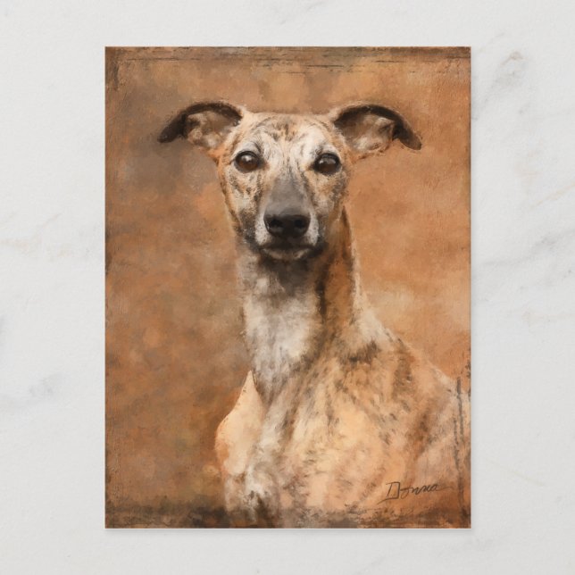 Cartes Pour Fêtes Annuelles Brindle Whippet Dog (Devant)