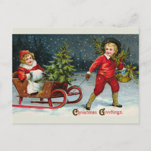 Cartes Pour Fêtes Annuelles "Bringing Home Christmas Holly"