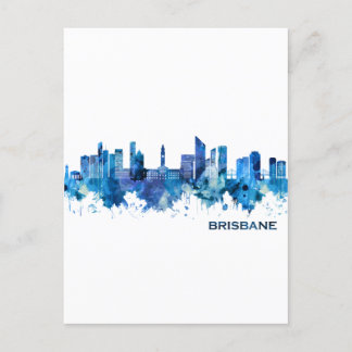 Cartes Pour Fêtes Annuelles Brisbane Australie Skyline Blue