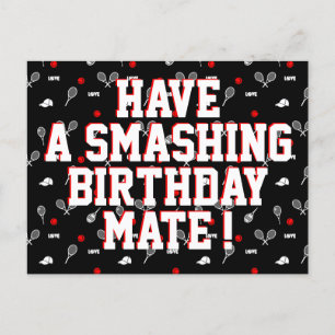 Cartes Pour Fêtes Annuelles 🖤 ❤️ 🤍 briser le tennis d'anniversaire
