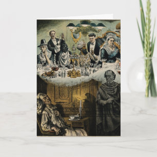 Cartes Pour Fêtes Annuelles British Scrooge Queen Victoria Dîner de Noël