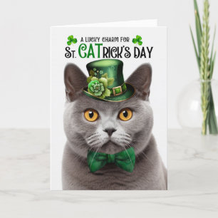 Cartes Pour Fêtes Annuelles British Shorthair Cat St CATrick's Day Lucky Charm
