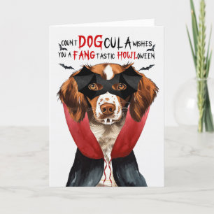 Cartes Pour Fêtes Annuelles Brittany Spaniel Chien Drôle Comte DOGcula Hallowe