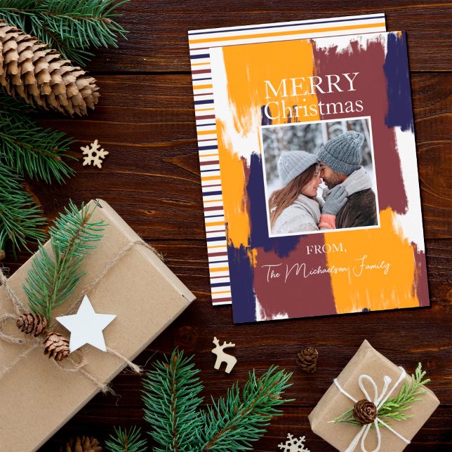 Cartes Pour Fêtes Annuelles Brochures modernes Famille Photo Noël (Créateur téléchargé)