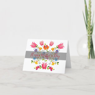 Cartes Pour Fêtes Annuelles Broderie florale