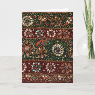 Cartes Pour Fêtes Annuelles Broderie indienne Bling de textile de l'Inde de