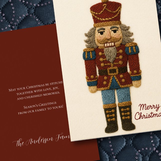 Cartes Pour Fêtes Annuelles Broderie Stitchwork of Nutcracker Christmas (Créateur téléchargé)