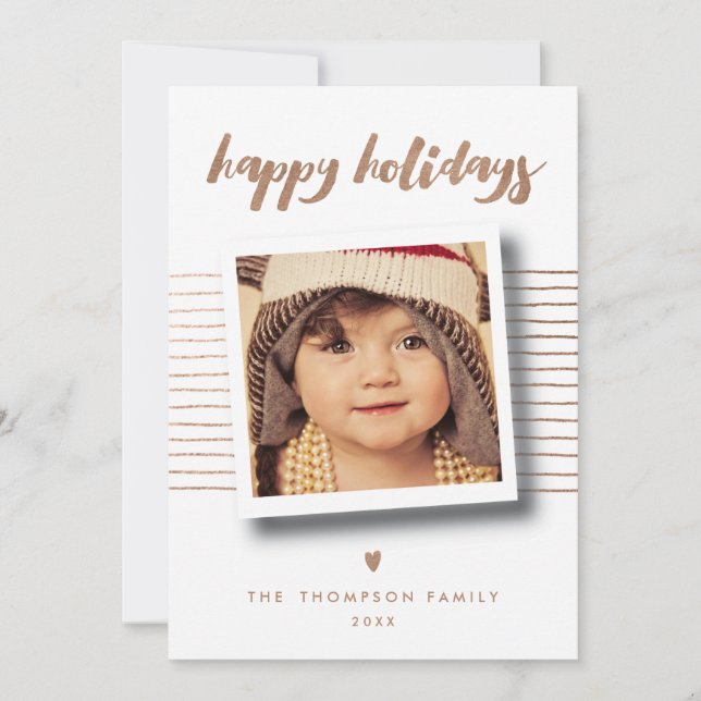 Cartes Pour Fêtes Annuelles Bronze Joyeuses Fêtes Noël Photo Grey (Devant)