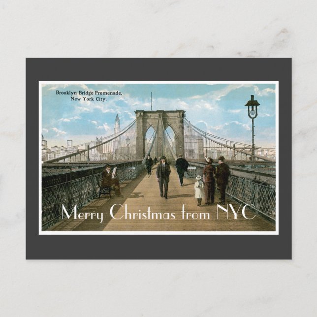 Cartes Pour Fêtes Annuelles Brooklyn Bridge Merry Christmas (Devant)
