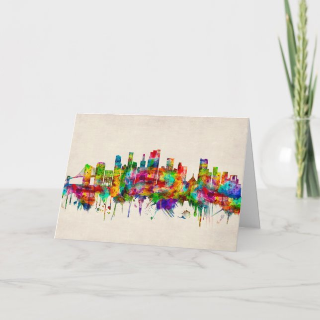 Cartes Pour Fêtes Annuelles Brooklyn New York Skyline (Devant)