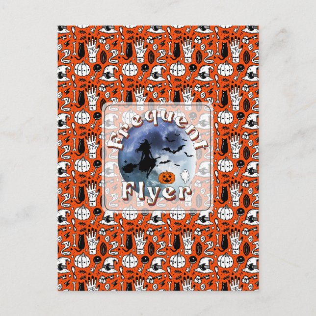 Cartes Pour Fêtes Annuelles Broomstick pour sorcière Halloween Circulaire fréq (Devant)