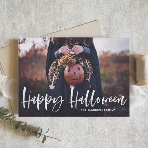 Cartes Pour Fêtes Annuelles Brosse blanche superposer joyeux Halloween