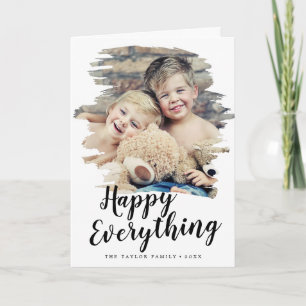 Cartes Pour Fêtes Annuelles Brossé Happy Everything Portrait Photo
