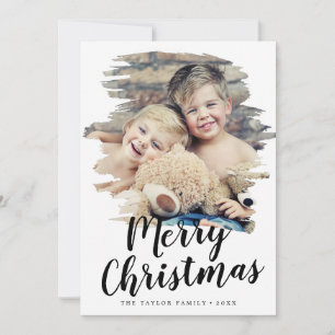 Cartes Pour Fêtes Annuelles Brossé Joyeux Noël année en examen Portrait