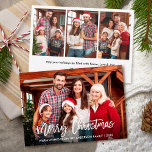 Cartes Pour Fêtes Annuelles Brosse moderne Script Joyeux Noël 4 Photos<br><div class="desc">Brosse moderne Script 4 Photo Famille Photo Collage Joyeux Noël Carte de vacances - Photos à l'avant et à l'arrière</div>