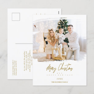 Cartes Pour Fêtes Annuelles Brosse Noël Golden Snowflakes Photo