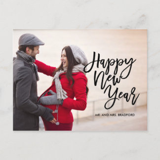 Cartes Pour Fêtes Annuelles Brosse Script Bonne Année Photo