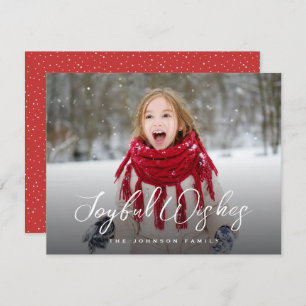 Cartes Pour Fêtes Annuelles Brosse Script photo pleine Noël