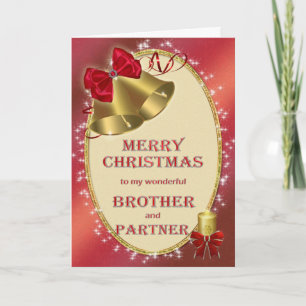 Cartes Pour Fêtes Annuelles Brother and partner, traditionnelle Christmas card