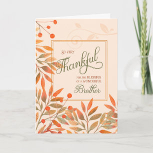 Cartes Pour Fêtes Annuelles Brother Automne Harvest Feuilles Thanksgiving