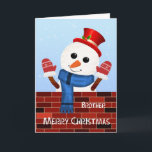Cartes Pour Fêtes Annuelles Brother Christmas Snowman<br><div class="desc">Souhaitez un Joyeux Noël à votre frère. Célébrez la saison des Fêtes avec cette carte de Noël qui présente un bonhomme de neige sympathique à côté d'un mur décoré d'une écriture joyeuse de craie. Habillé d'un casquette rouge et de gants, le bonhomme de neige ajoute une touche ludique et chaleureuse...</div>