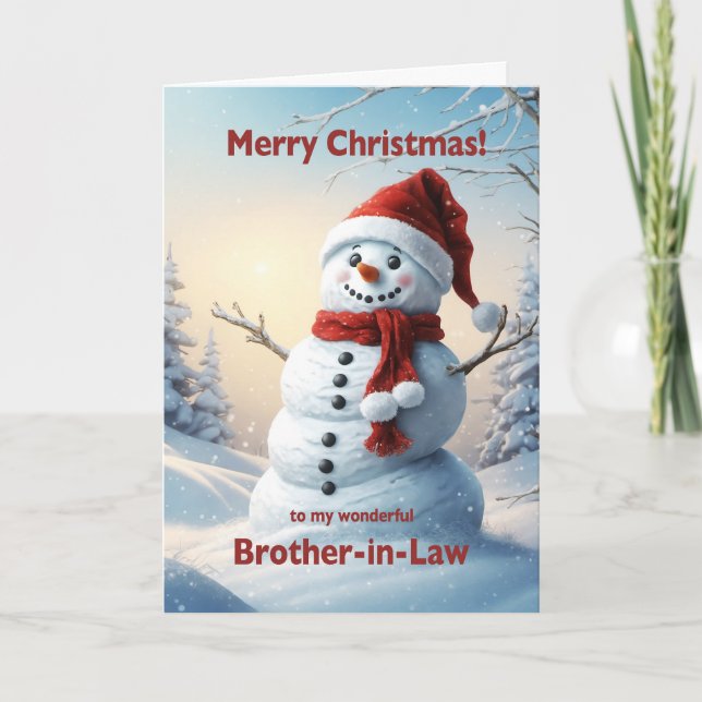 Cartes Pour Fêtes Annuelles Brother en droit Christmas Snowman (Devant)