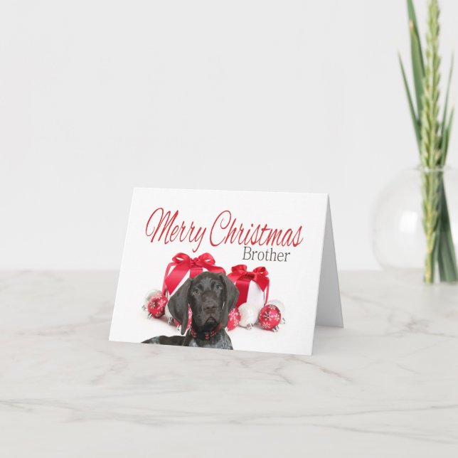 Cartes Pour Fêtes Annuelles Brother grizzly brillant Joyeux Noël (Devant)
