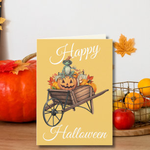 Cartes Pour Fêtes Annuelles Brouette Fantastique de Citrouilles pour Halloween