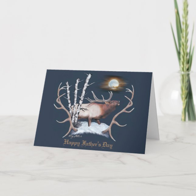Cartes Pour Fêtes Annuelles Brouillonnement Bull Elk (Devant)