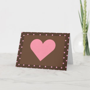 Cartes Pour Fêtes Annuelles Brown and Pink Framed Heart